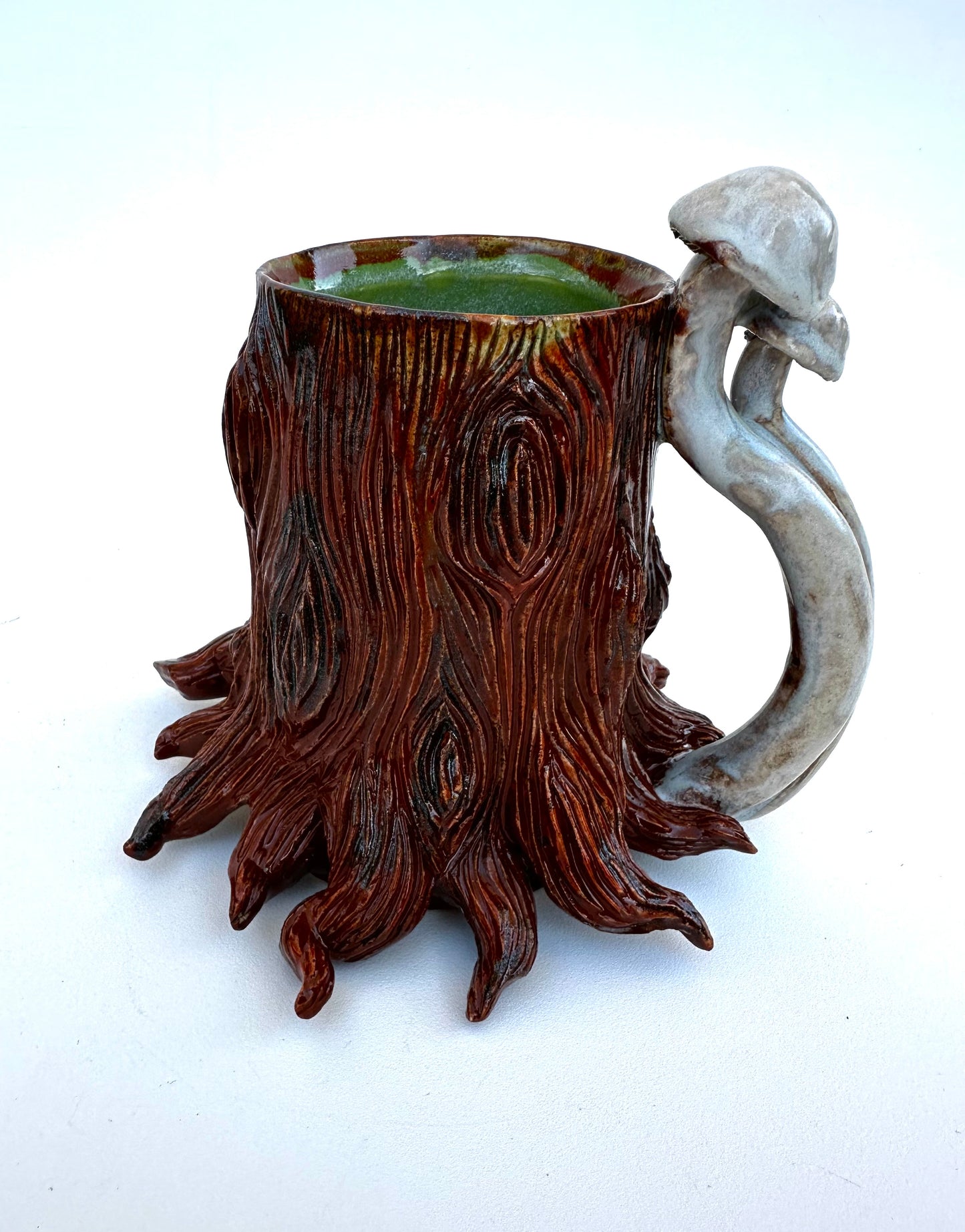 Tall Tree Stump Mushroom Mug