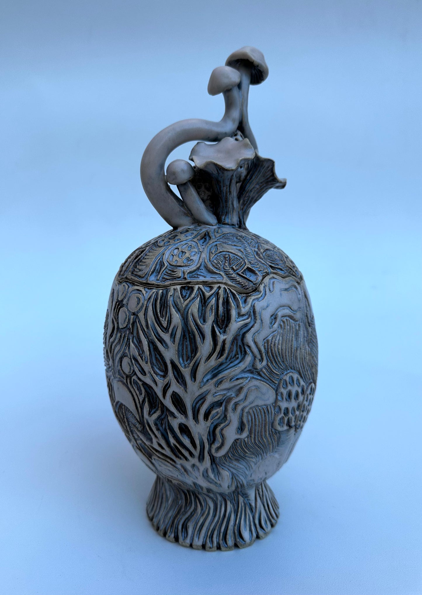 Lidded Mushroom Jar