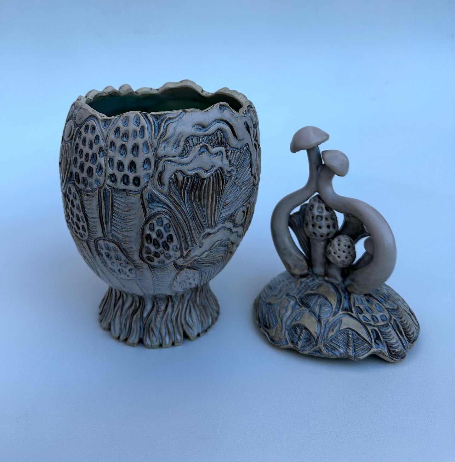 Lidded Mushroom Jar