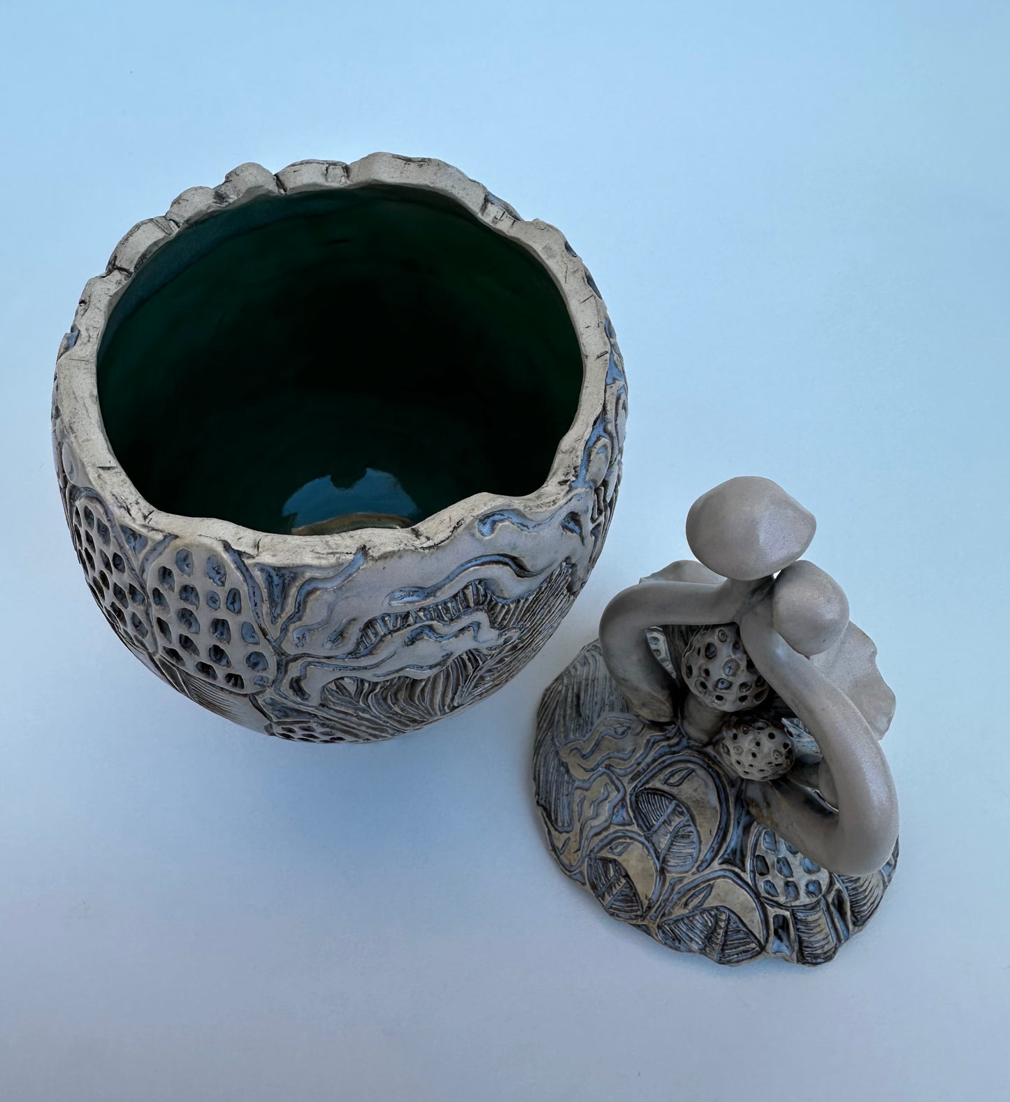 Lidded Mushroom Jar
