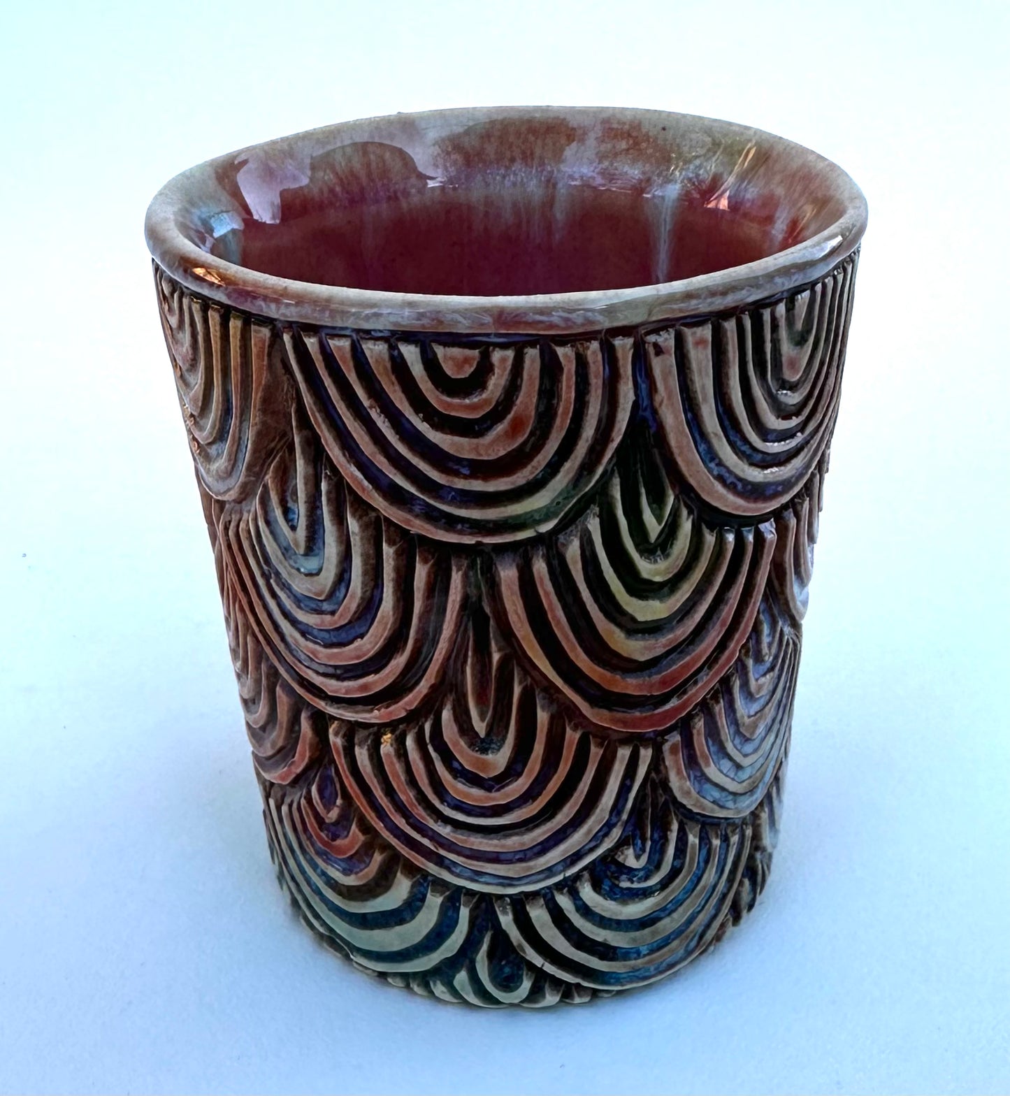 Little carved rainbow arches cup #2