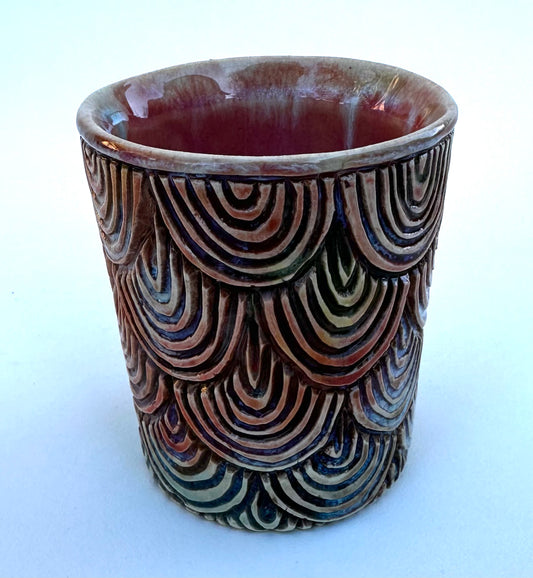 Little carved rainbow arches cup #2