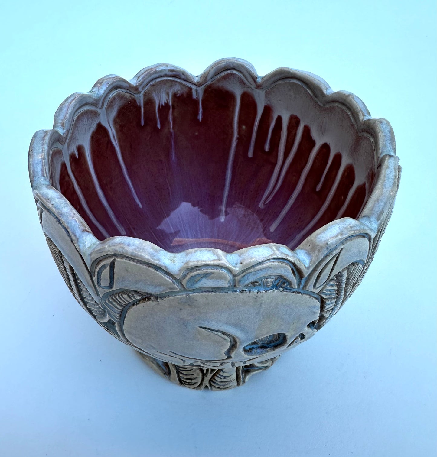 Medium bowl with skulls and mushrooms