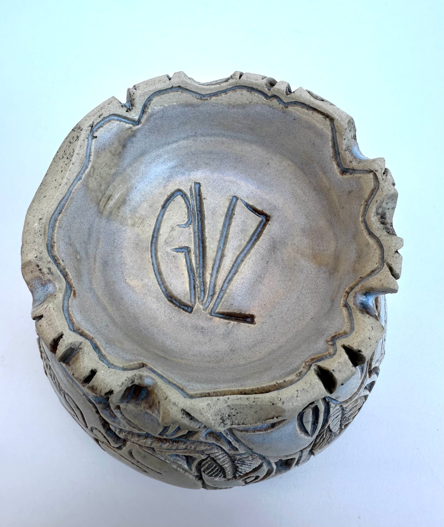 Medium bowl with skulls and mushrooms
