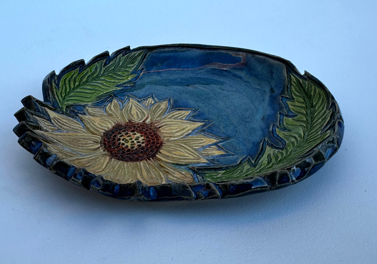 Blue Sunflower Plate