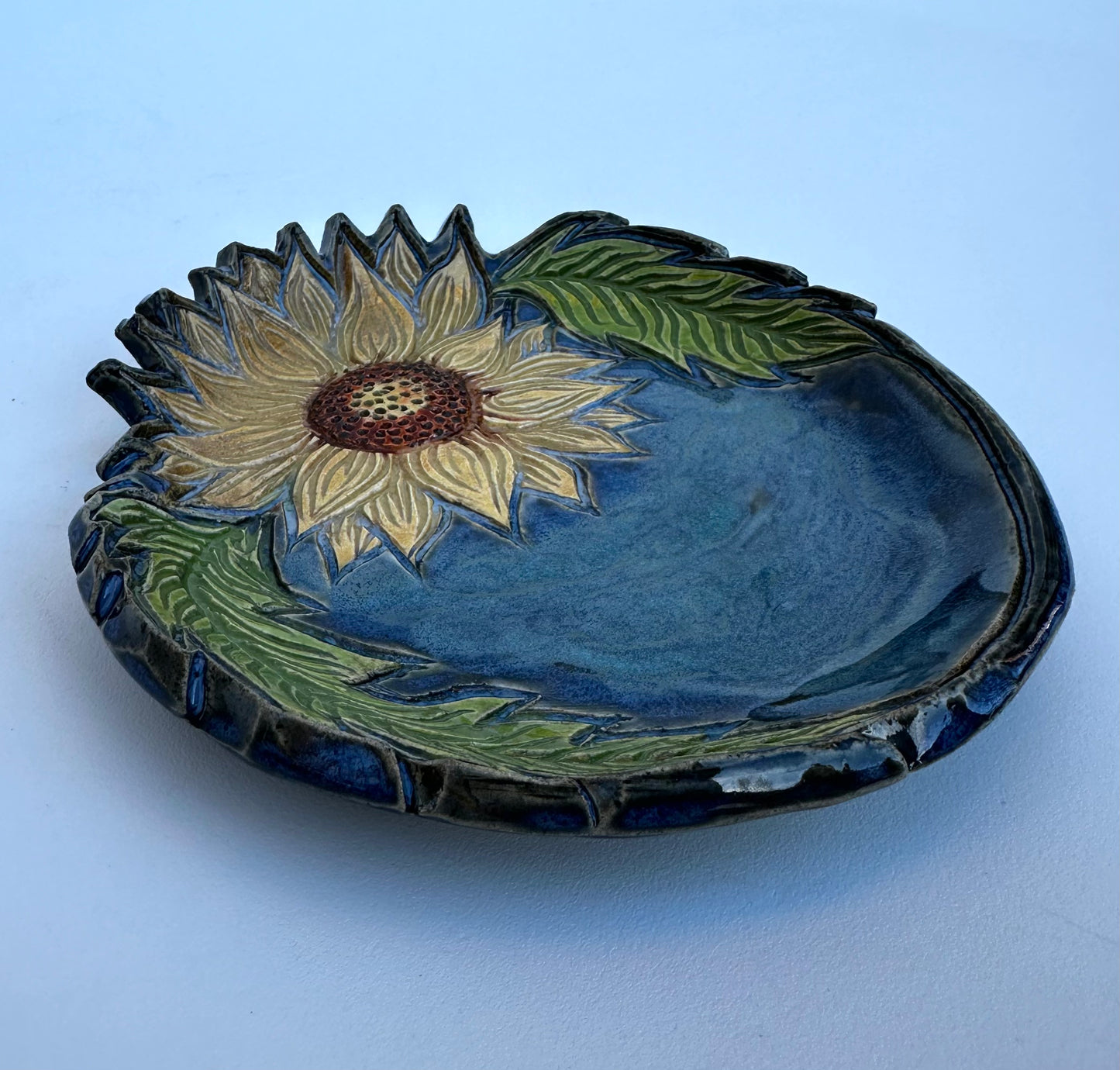 Blue Sunflower Plate