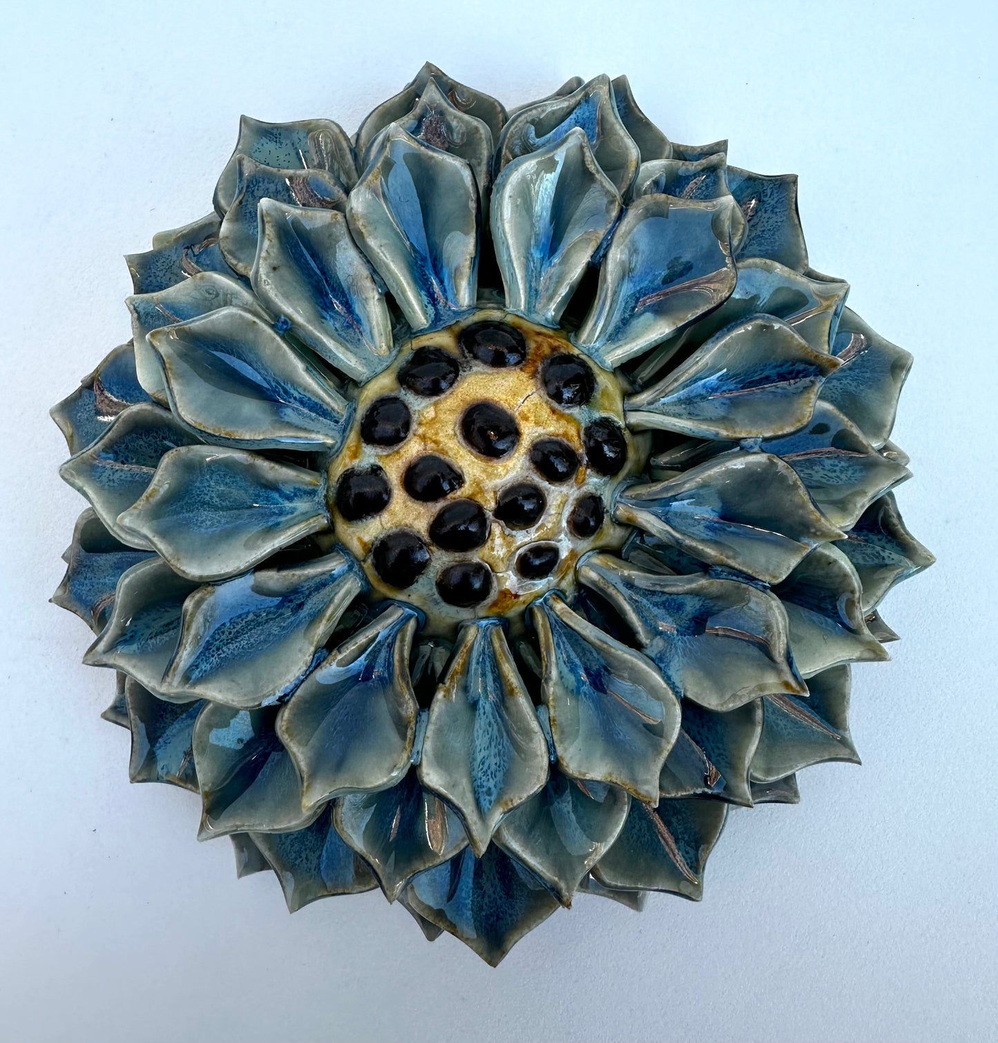 Small Blue Wall Dahlia Flower