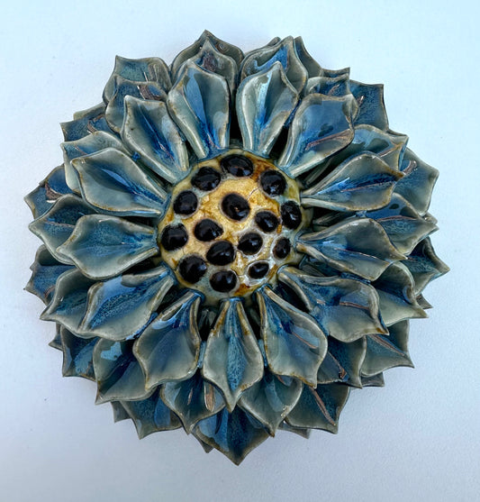 Small Blue Wall Dahlia Flower