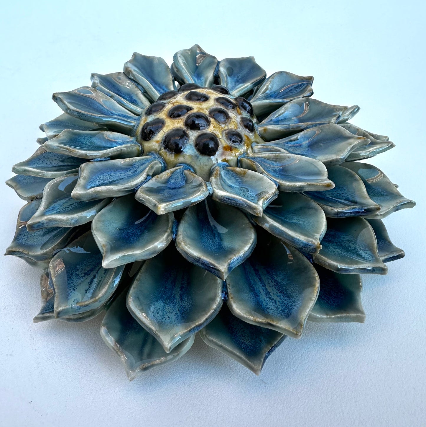 Small Blue Wall Dahlia Flower