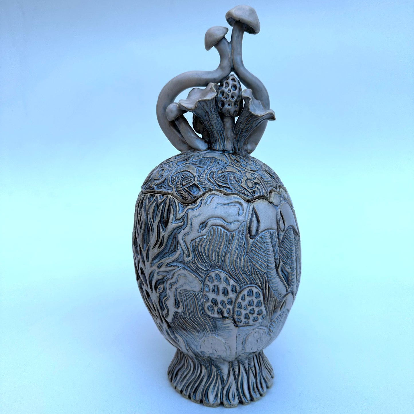 Lidded Mushroom Jar