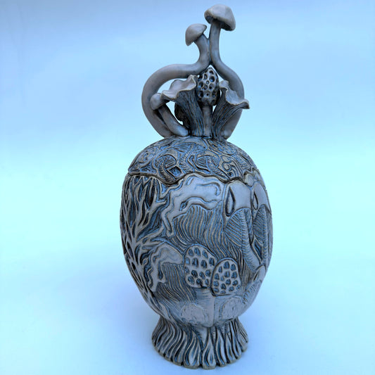 Lidded Mushroom Jar