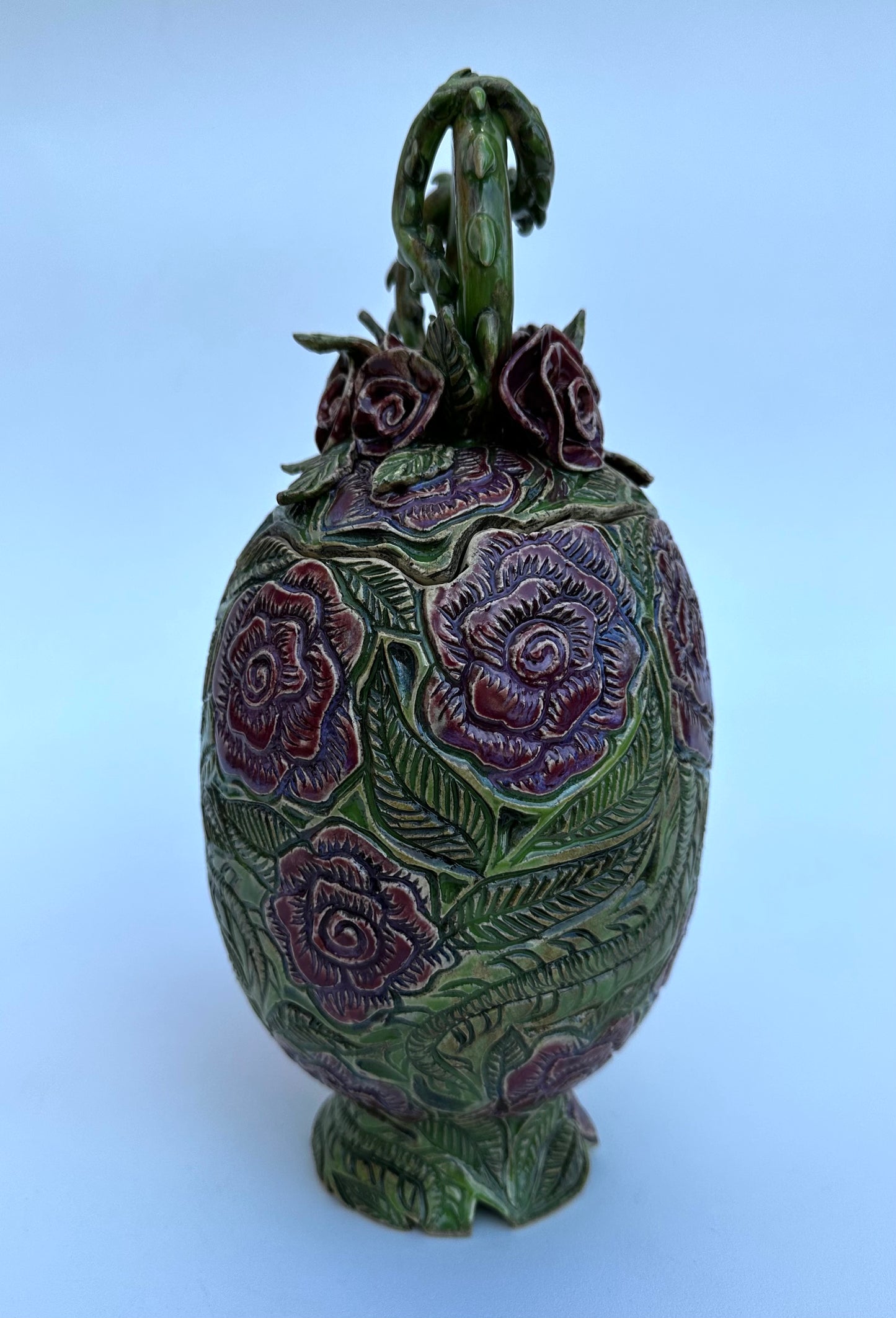 Lidded Rose Jar