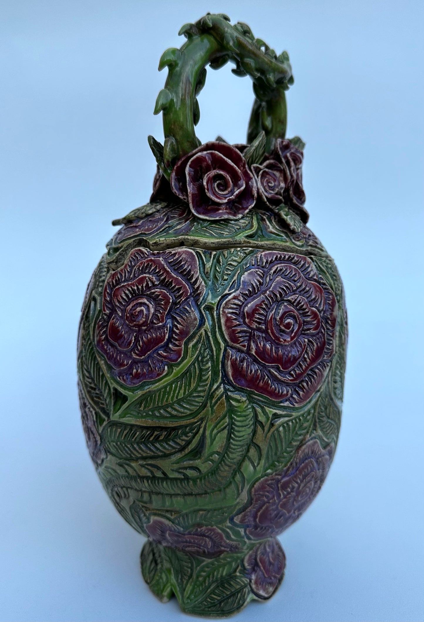 Lidded Rose Jar