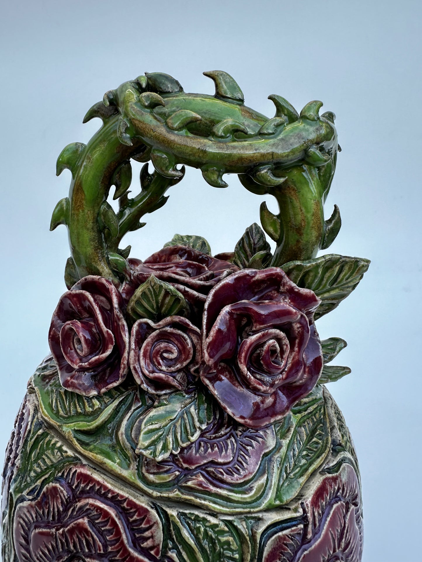 Lidded Rose Jar