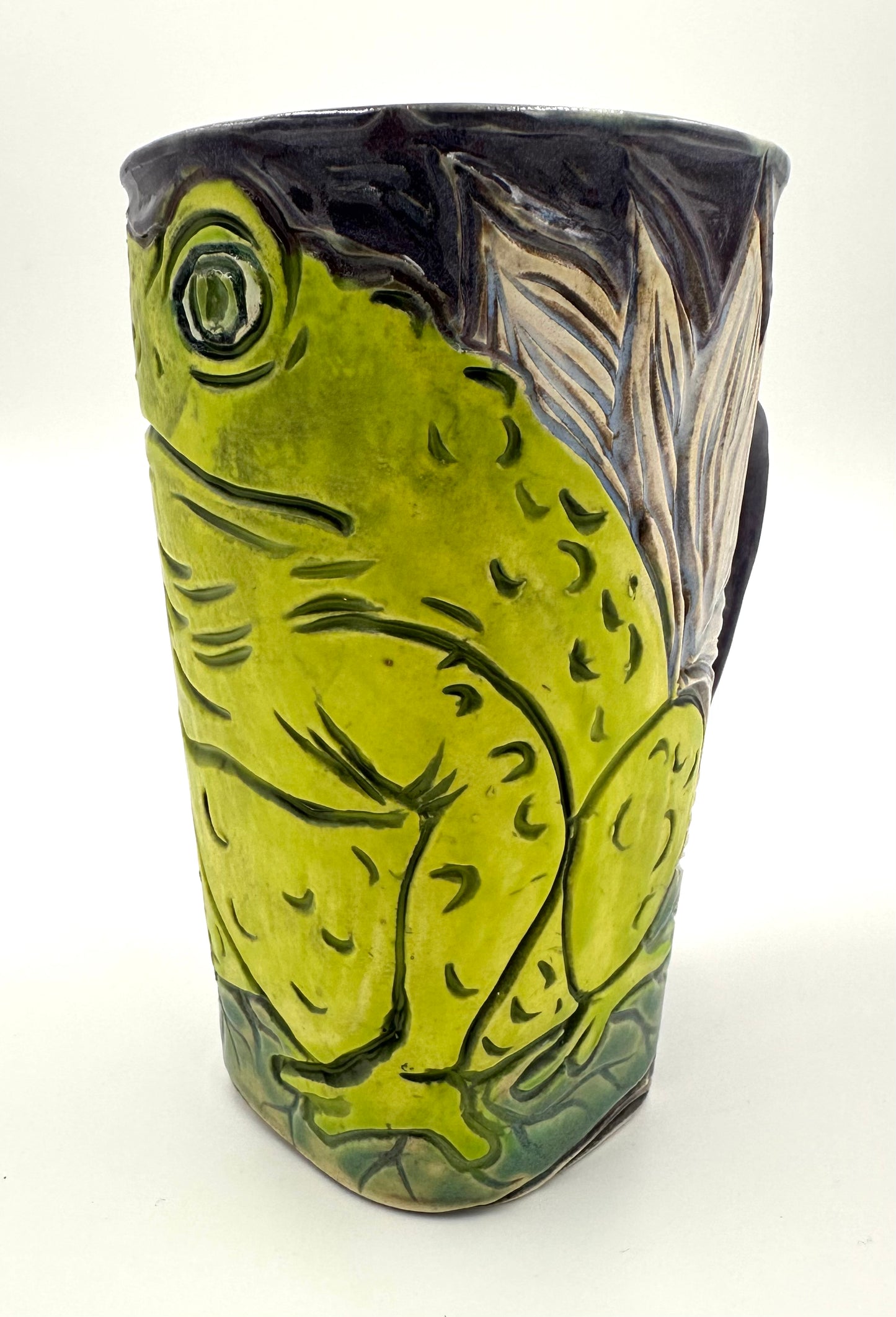 Toad on Lily pad with lotus flowers and pitcher plants Mug