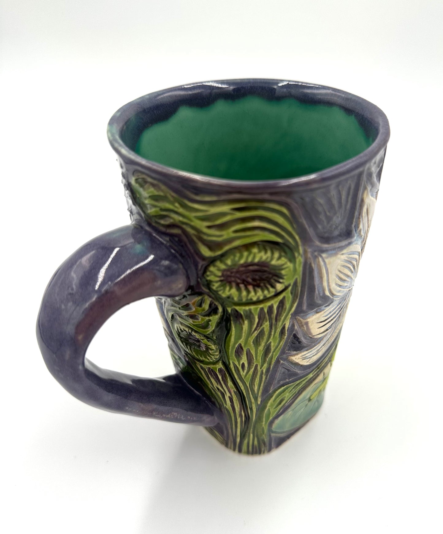 Toad on Lily pad with lotus flowers and pitcher plants Mug
