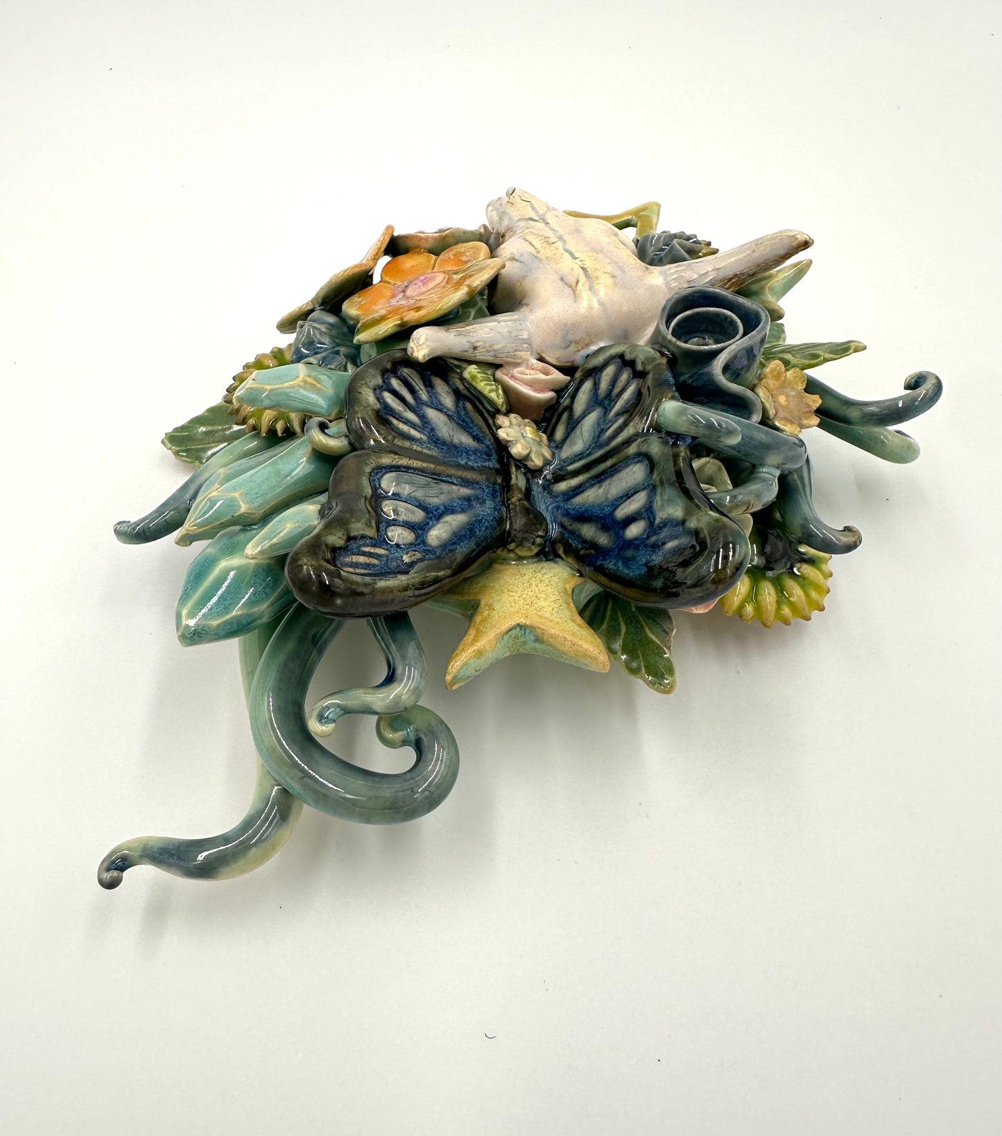 “Dark Stars Falling” ceramic wall hanging sculpture