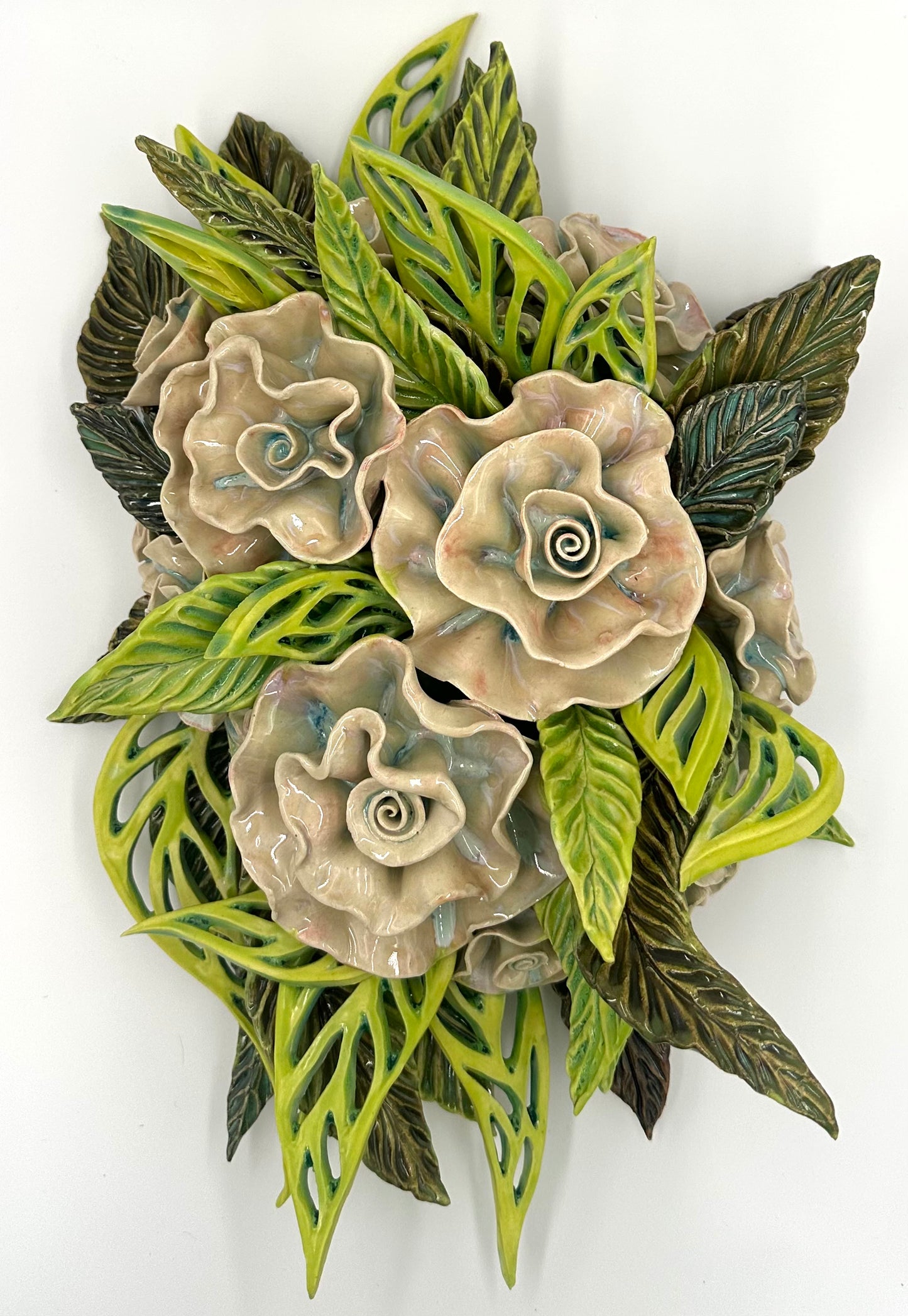 “Rambliń Rose” Wall hanging ceramic Sculpture
