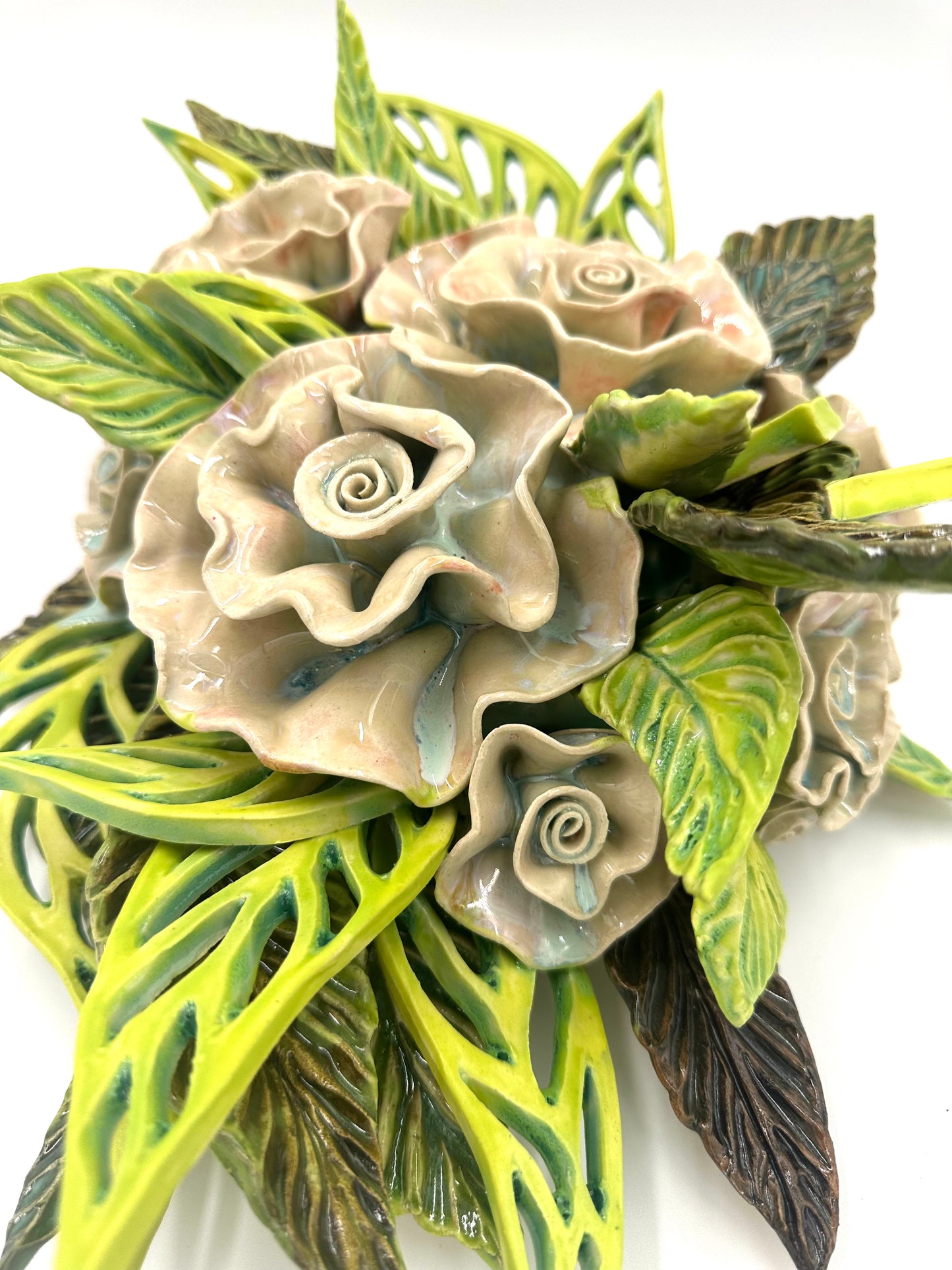 “Rambliń Rose” Wall hanging ceramic Sculpture