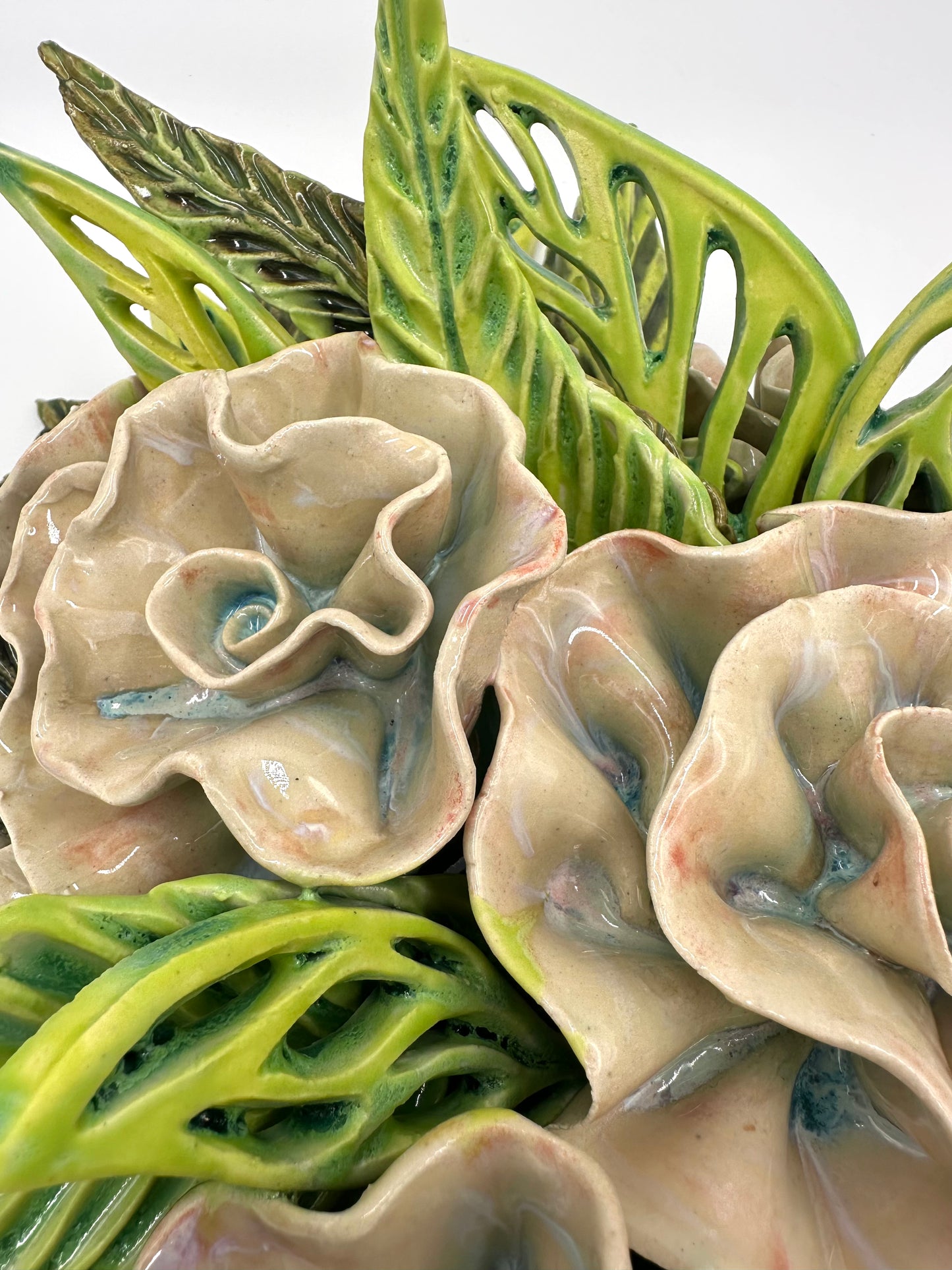 “Rambliń Rose” Wall hanging ceramic Sculpture