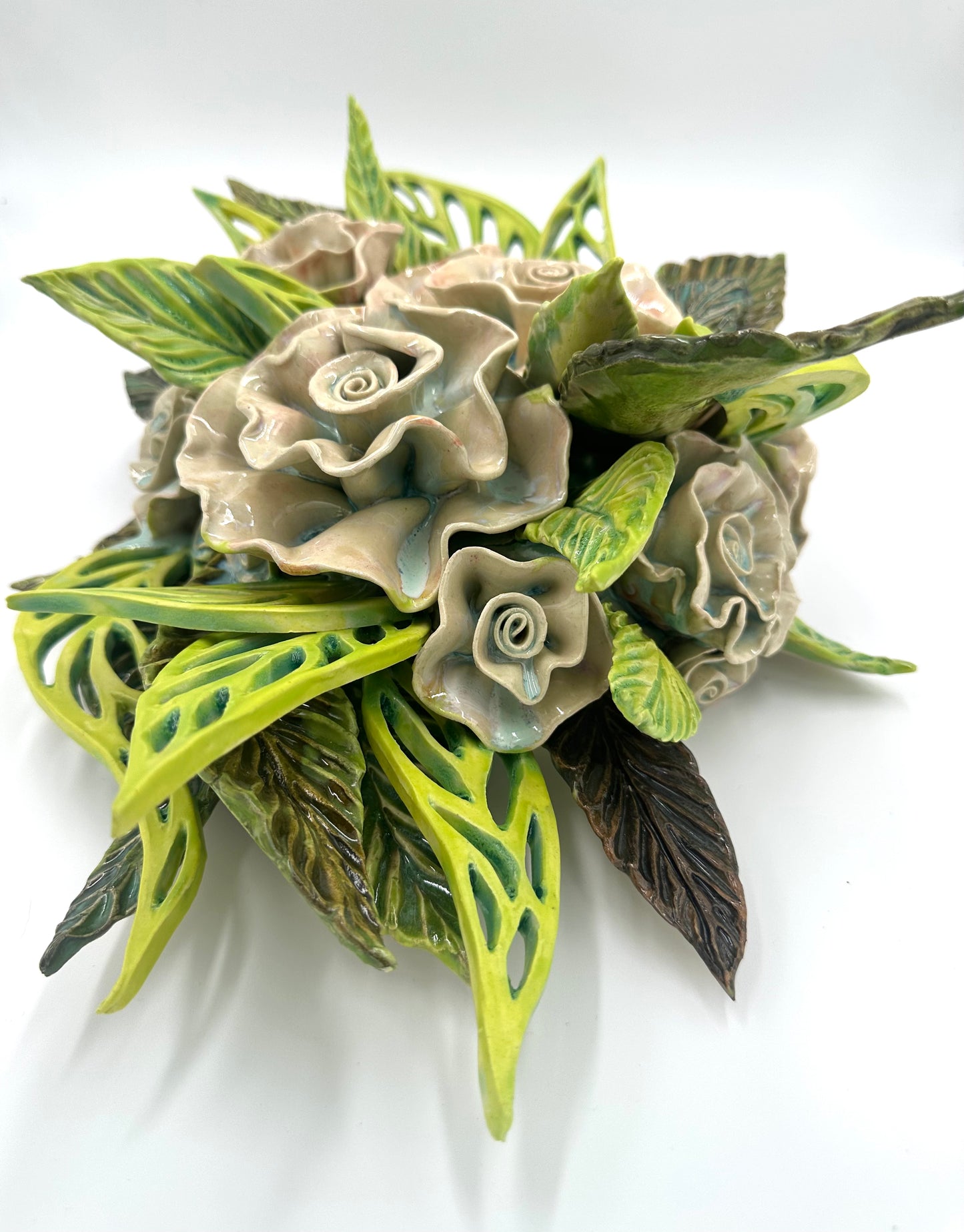 “Rambliń Rose” Wall hanging ceramic Sculpture