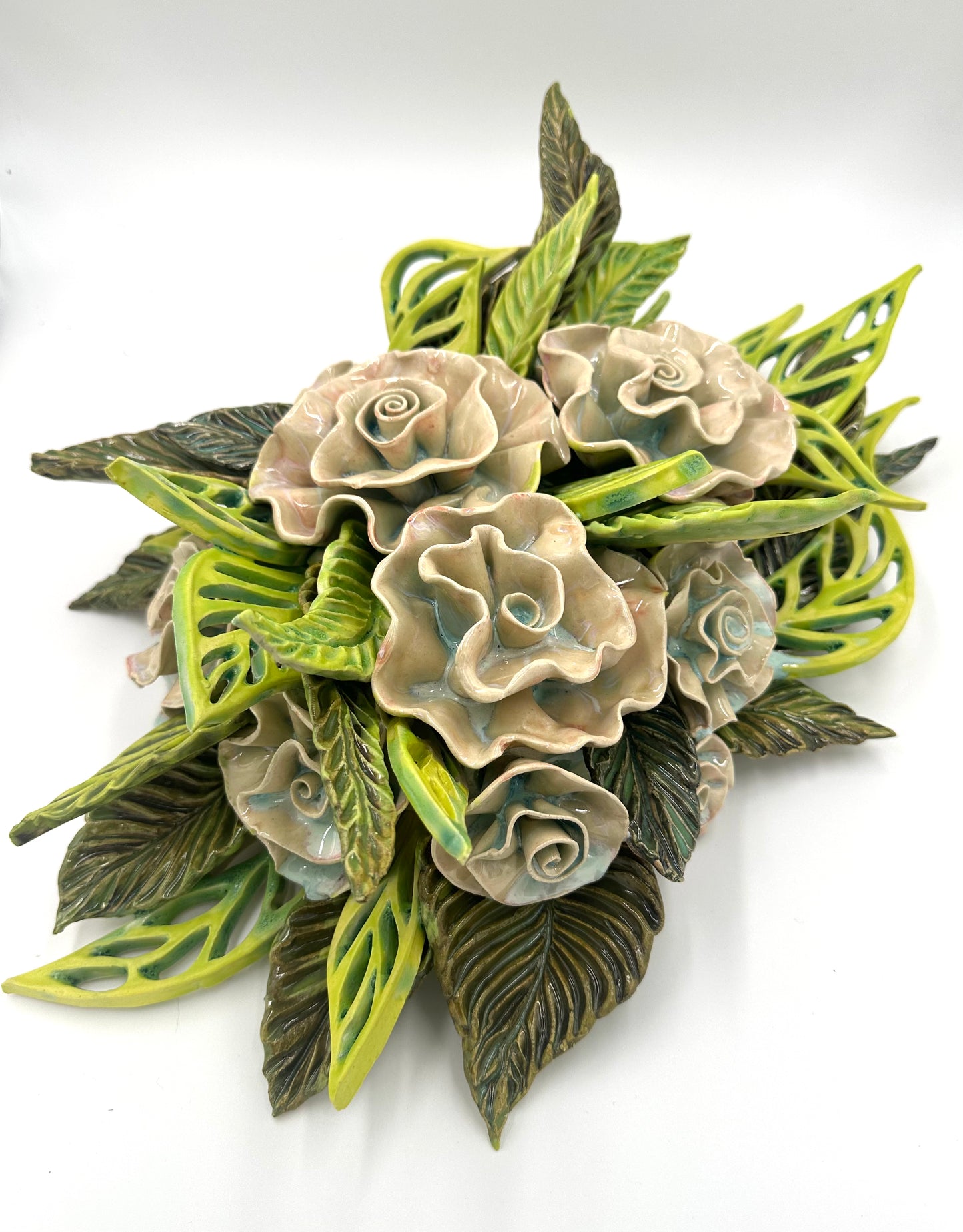 “Rambliń Rose” Wall hanging ceramic Sculpture