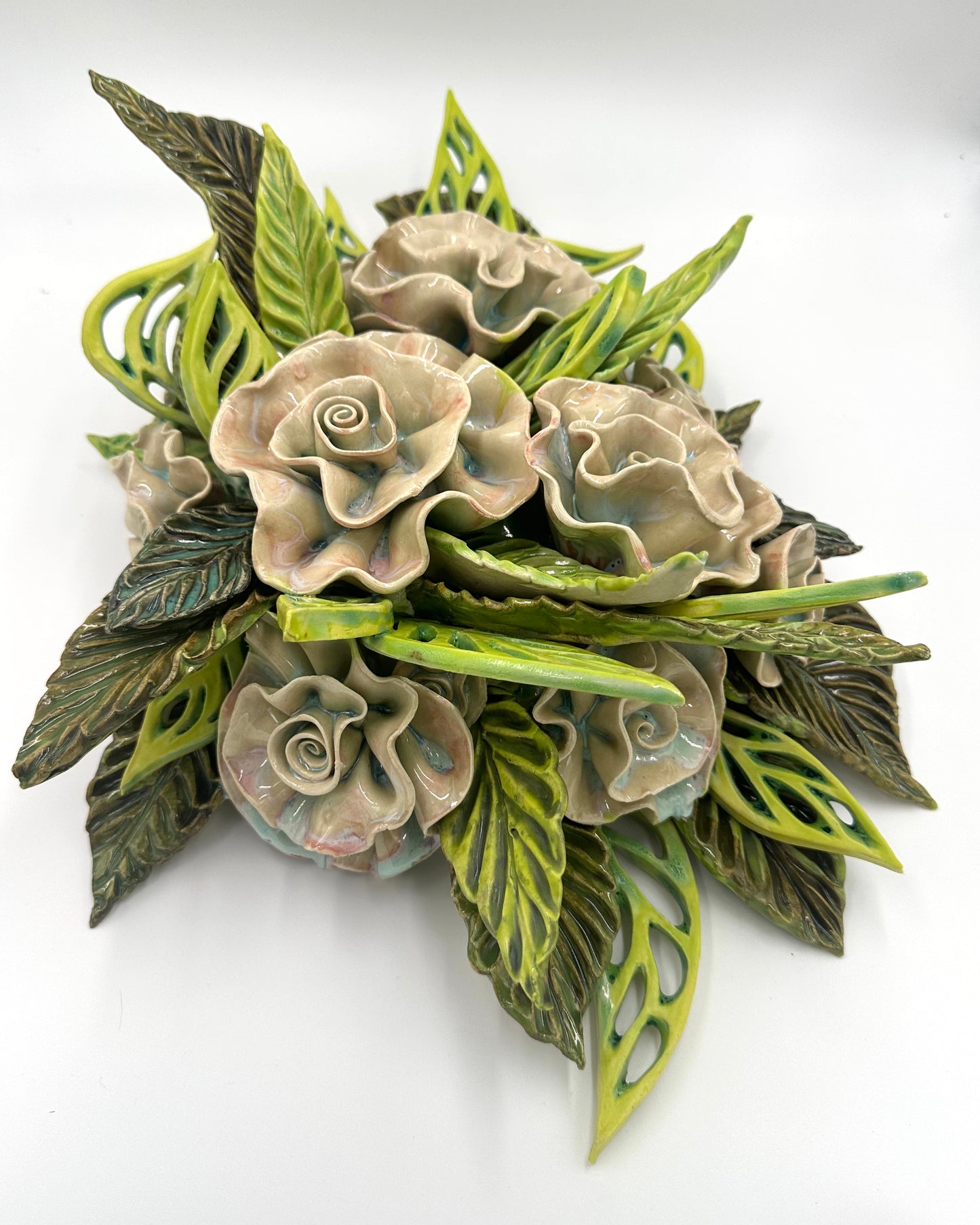 “Rambliń Rose” Wall hanging ceramic Sculpture