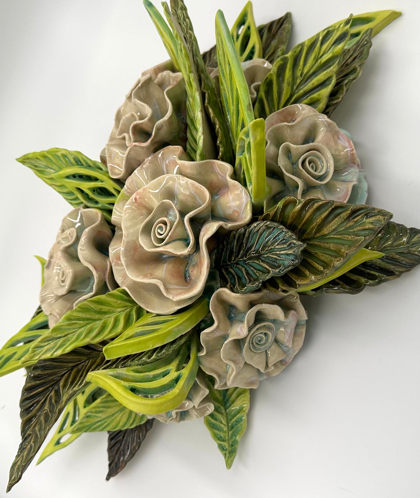 “Rambliń Rose” Wall hanging ceramic Sculpture