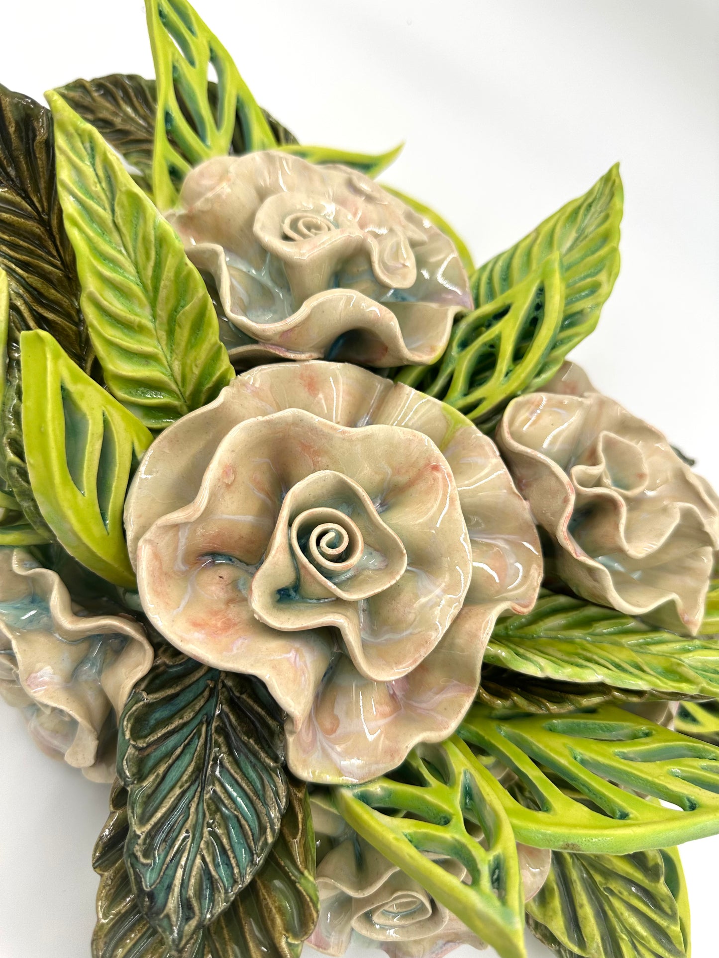“Rambliń Rose” Wall hanging ceramic Sculpture