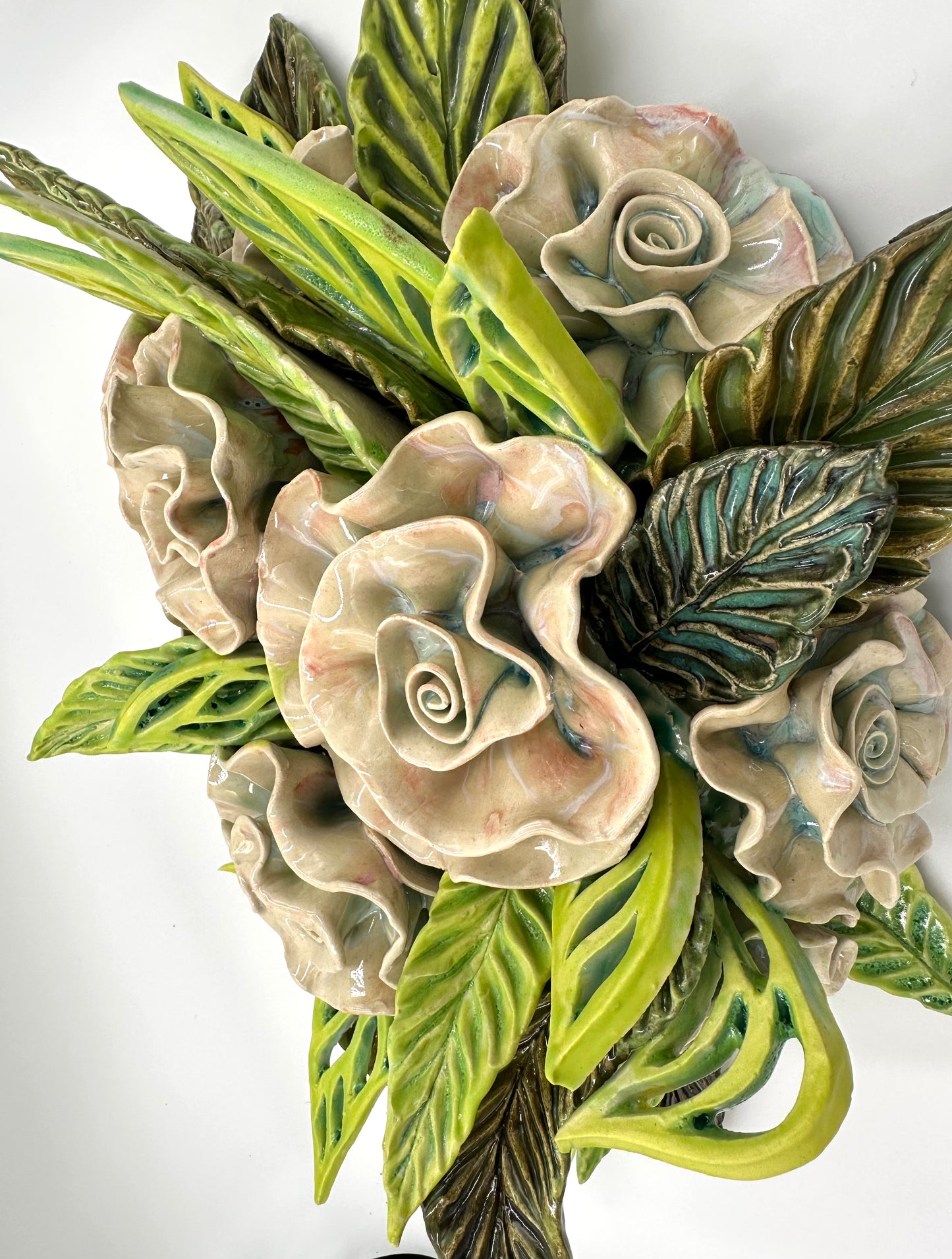 “Rambliń Rose” Wall hanging ceramic Sculpture